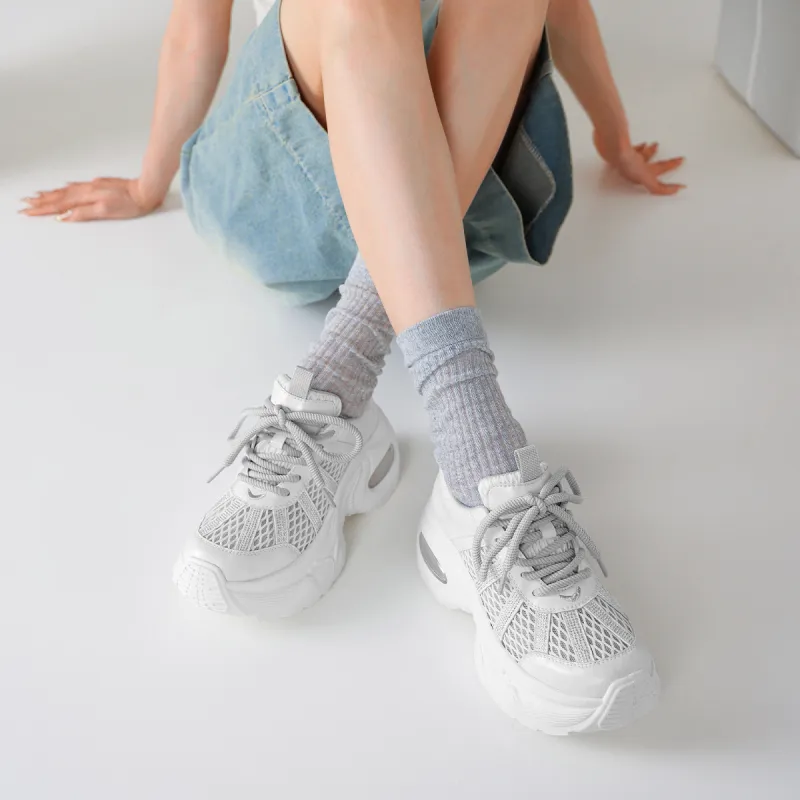 BOERDIQI Breathable Lightweight Height Increasing Low Top Chunky Sneakers Women's-9