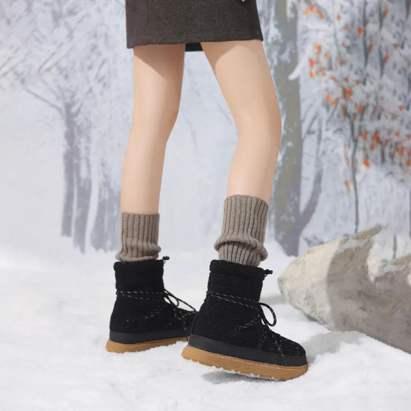 BOERDIQI Warm Cushioning Slip-Resistant Short Snow Boots Women's-6