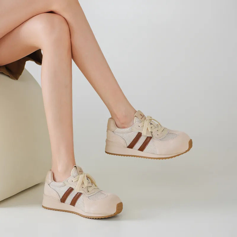 BOERDIQI German Army Trainers Breathable Lightweight Height Increasing Low Top Casual Shoes Women's-14