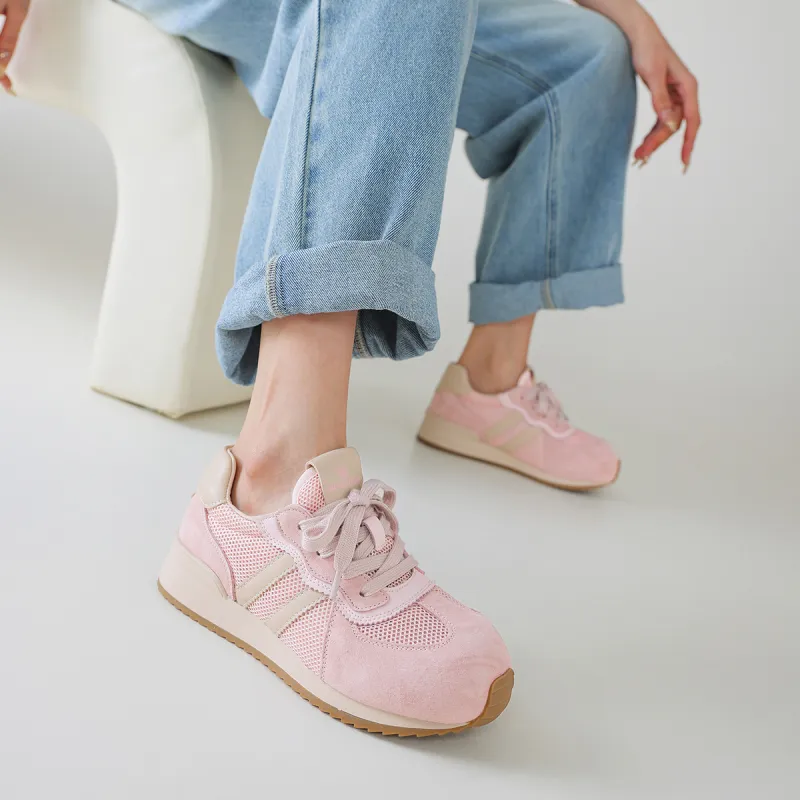 BOERDIQI German Army Trainers Breathable Lightweight Height Increasing Low Top Casual Shoes Women's-10