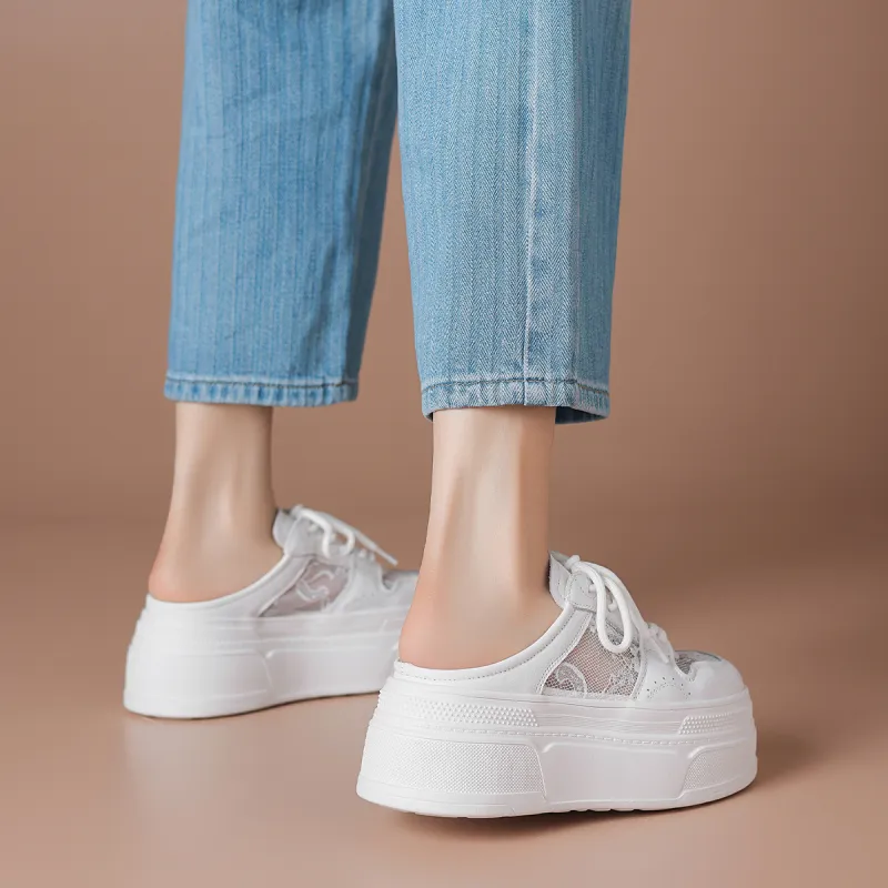 BOERDIQI Closed Toe Slippers Women's White-5