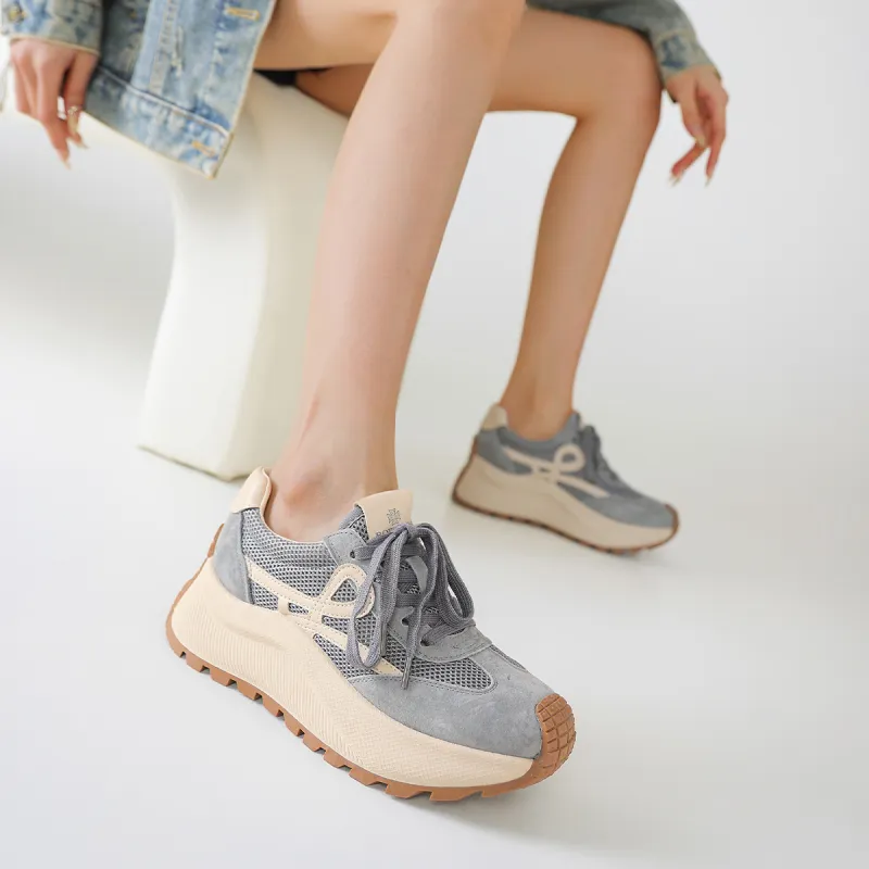 BOERDIQI German Army Trainers Breathable Lightweight Height Increasing Low Top Casual Shoes Women's-11