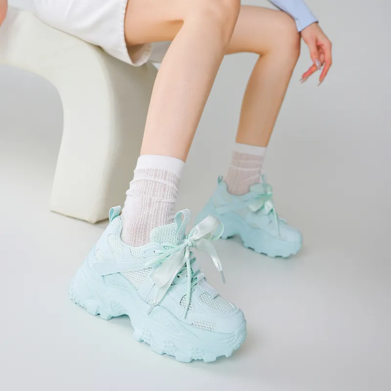 BOERDIQI Breathable And Lightweight Low Top Chunky Sneakers Women's-4