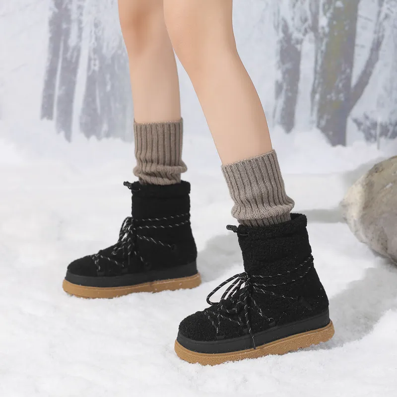 BOERDIQI Warm Cushioning Slip-Resistant Short Snow Boots Women's-4