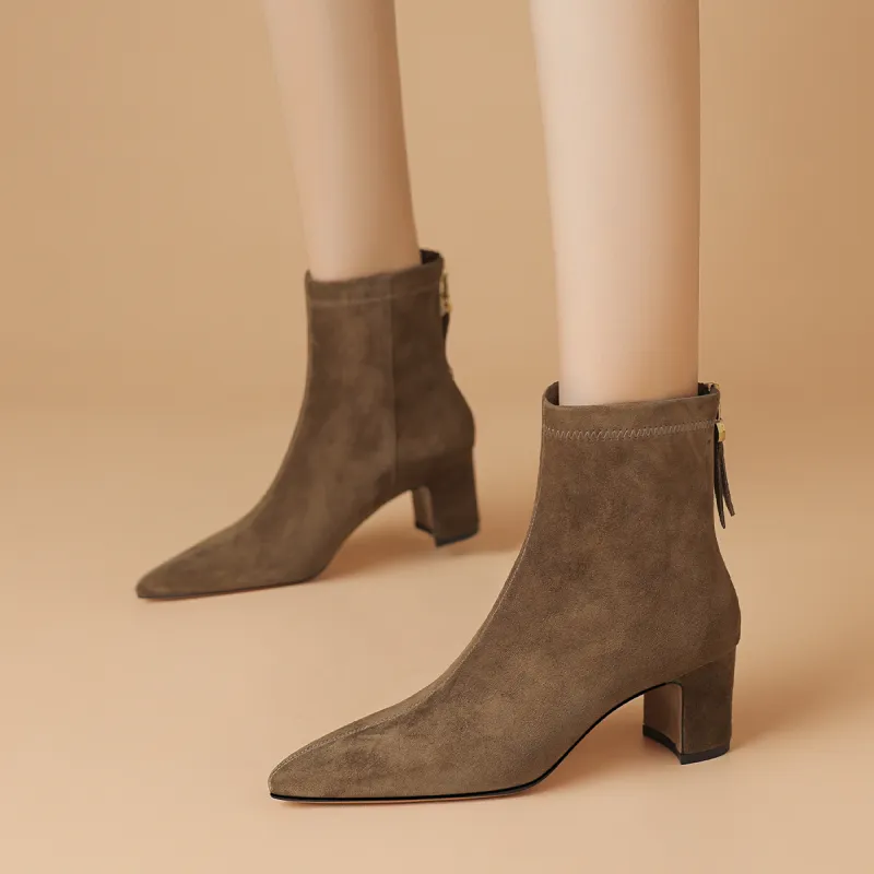 BOERDIQI Ankle Boots Women's Black/Khaki-7