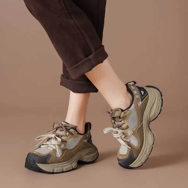 BOERDIQI Warm And Lightweight Low-Top Chunky Sneakers Women's-4