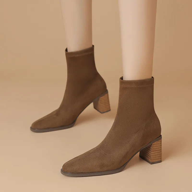 BOERDIQI Ankle Boots 6cm Women's Black-10