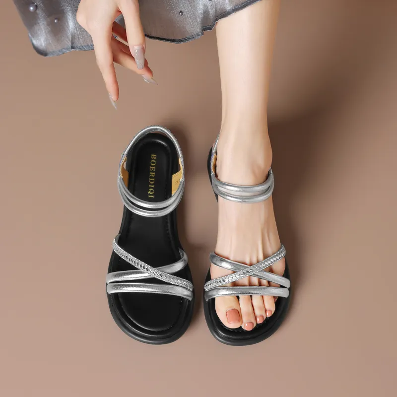 BOERDIQI One Strap Sandals 3.5cm Women's-12