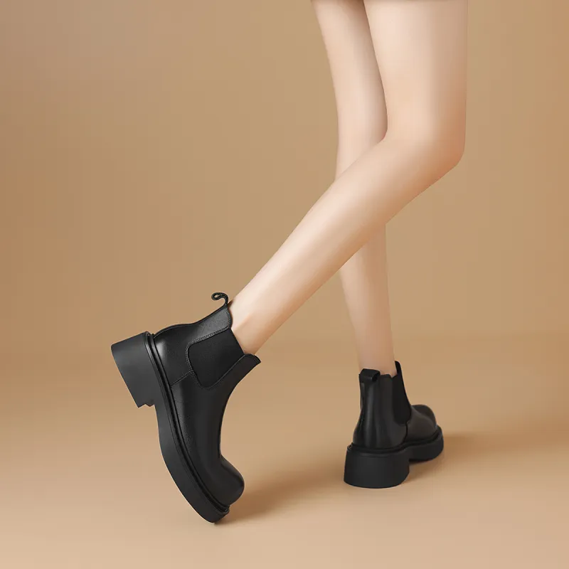 BOERDIQI Short Chelsea Boots Women's Black-4