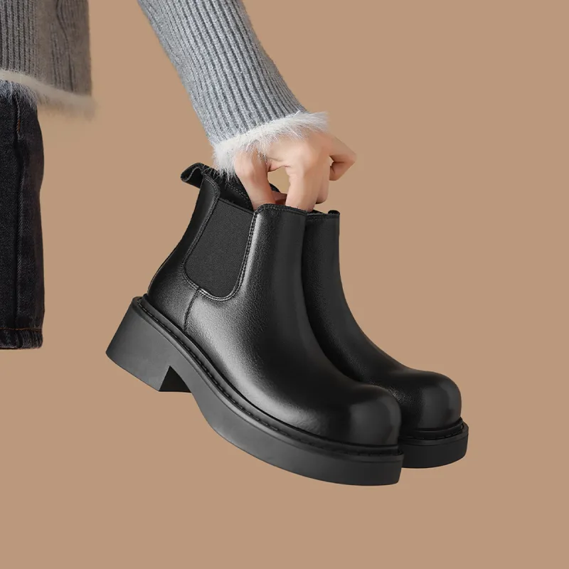 BOERDIQI Short Chelsea Boots Women's Black-7