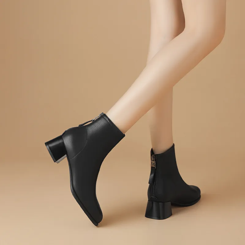 BOERDIQI Ankle Boots 4cm Women's Black-5