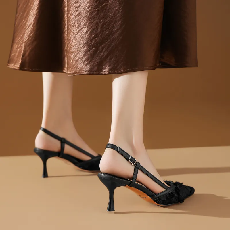BOERDIQI Flared Heel High Heels 7.5cm Women's-12