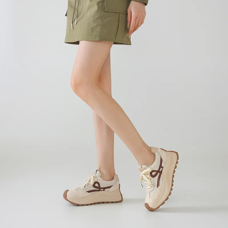 BOERDIQI German Army Trainers Breathable Lightweight Height Increasing Low Top Casual Shoes Women's-5