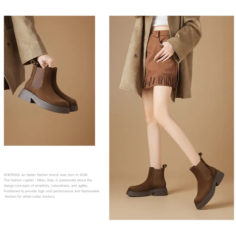BOERDIQI Cigarette-Box Boots Ankle Boots 4.5cm Women's-8