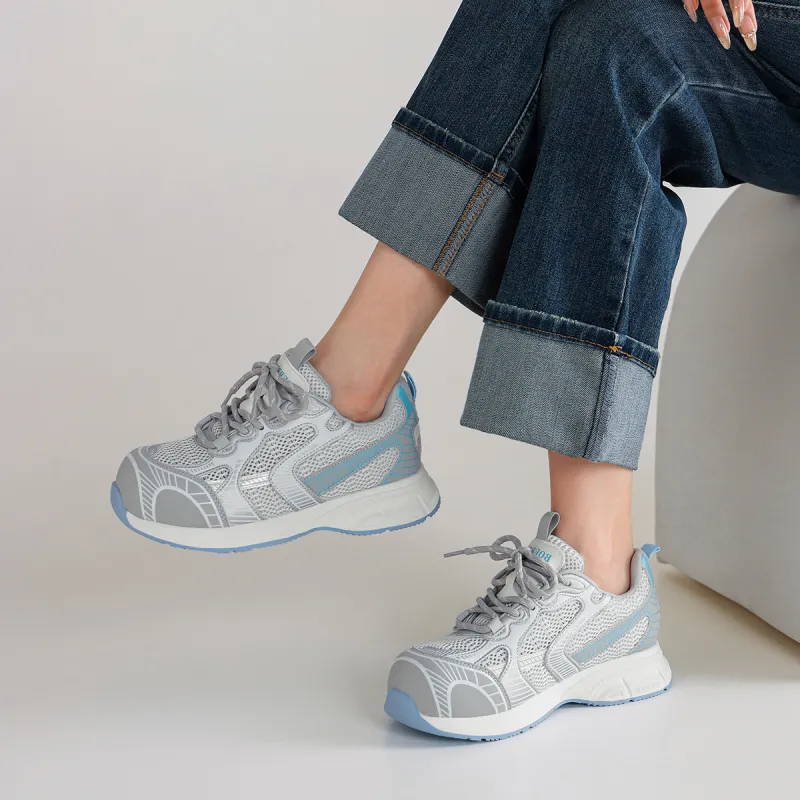 BOERDIQI Breathable Lightweight Height Increasing Low Top Chunky Sneakers Women's-7