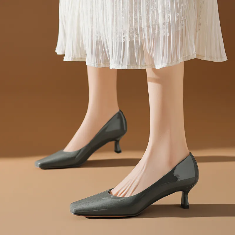 BOERDIQI Flared Heel High Heels 5cm Women's-3