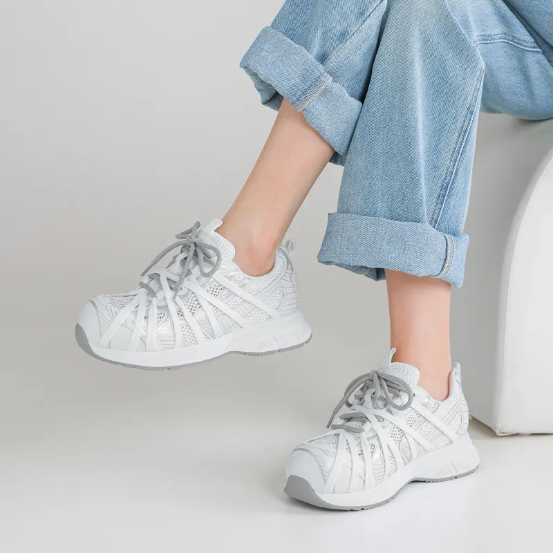 BOERDIQI Lightweight And Breathable Low Top Chunky Sneakers Women's-15