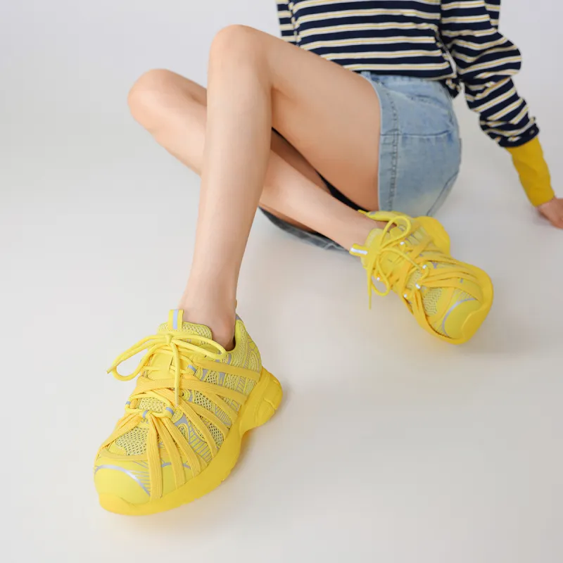 BOERDIQI Lightweight And Breathable Low Top Chunky Sneakers Women's-23