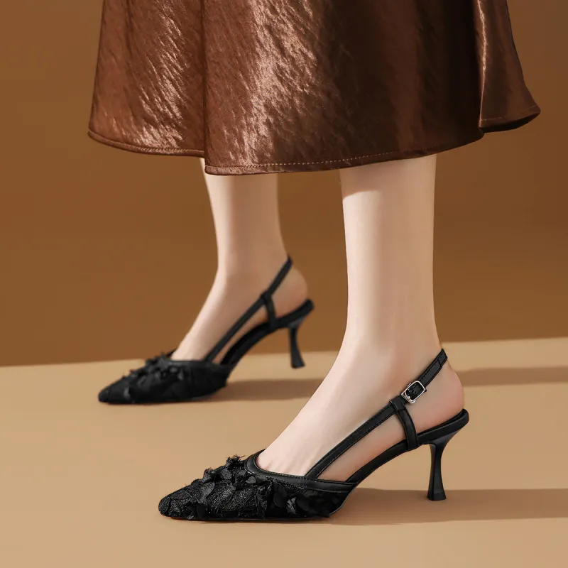 BOERDIQI Flared Heel High Heels 7.5cm Women's-10
