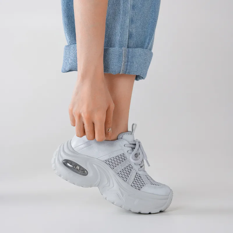 BOERDIQI Breathable Lightweight Height Increasing Low Top Chunky Sneakers Women's-6