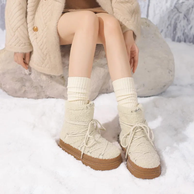 BOERDIQI Warm Cushioning Slip-Resistant Short Snow Boots Women's-12
