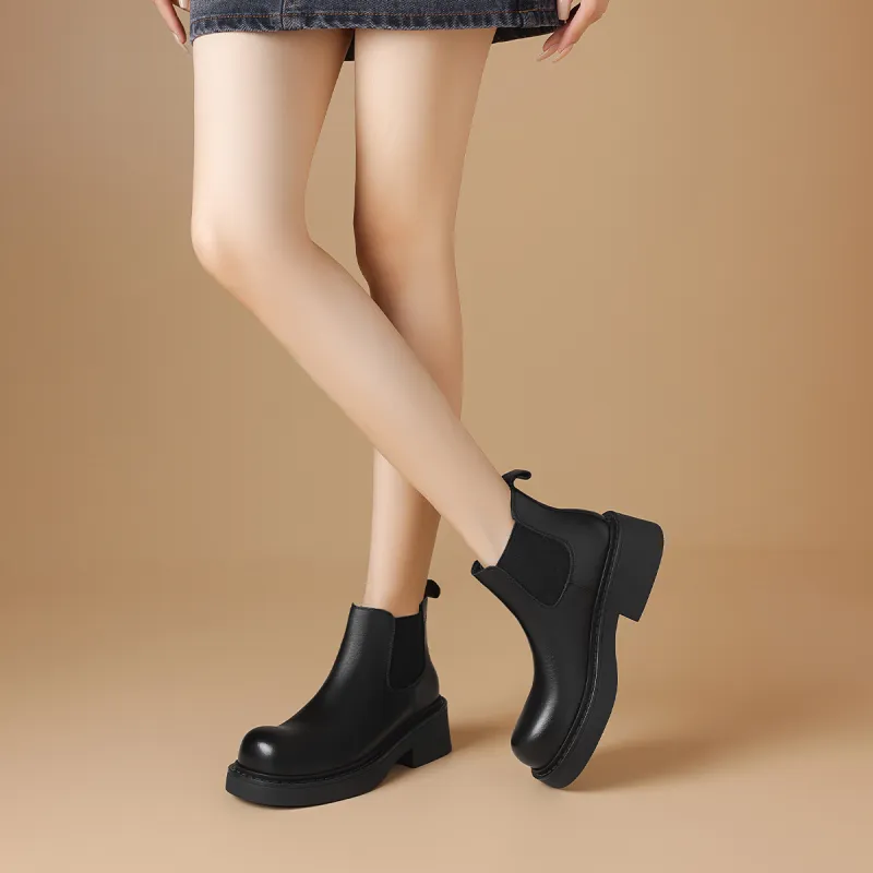 BOERDIQI Short Chelsea Boots Women's Black-8