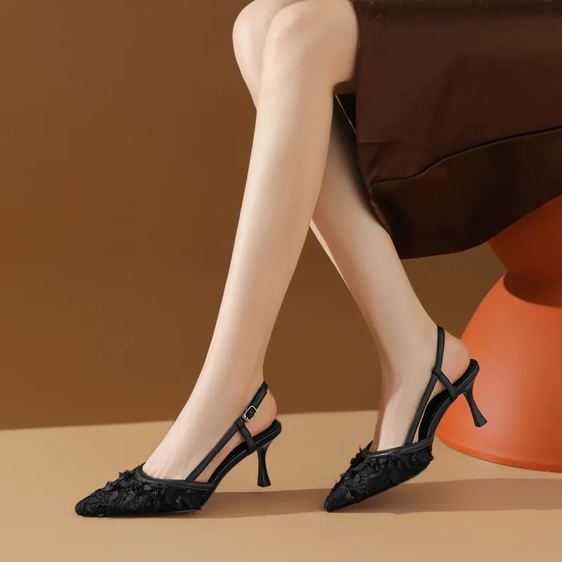 BOERDIQI Flared Heel High Heels 7.5cm Women's-9