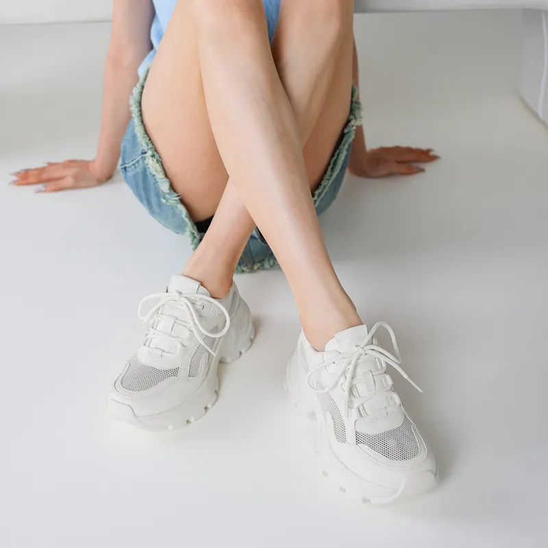 BOERDIQI Breathable Height Increase Chunky Sneakers Women's-2
