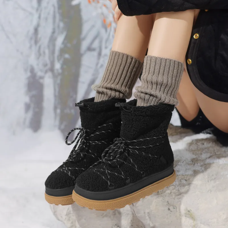 BOERDIQI Warm Cushioning Slip-Resistant Short Snow Boots Women's-3