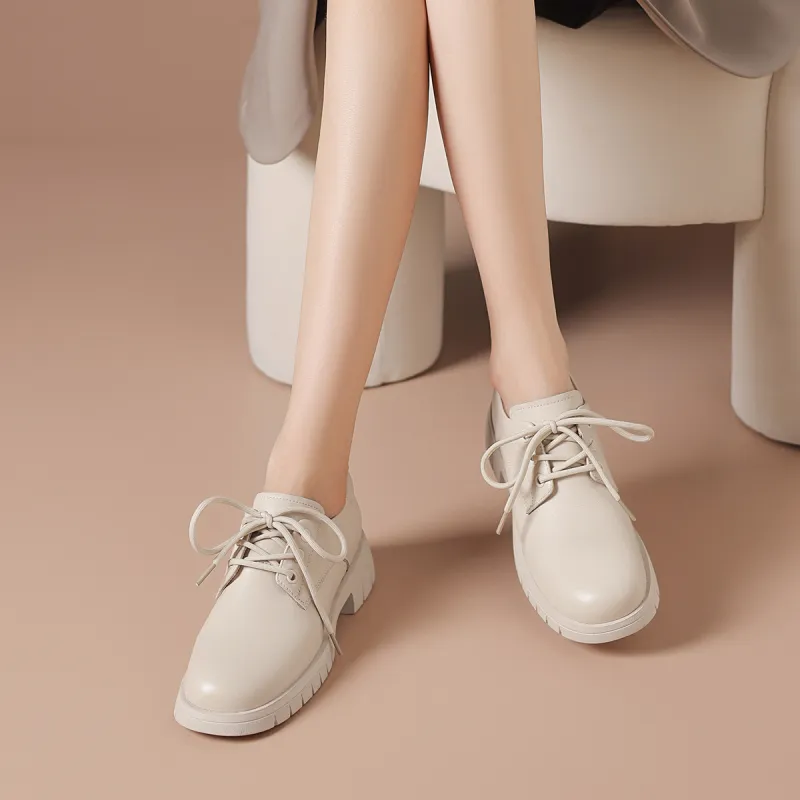 BOERDIQI Derby Shoes Casual Single Shoes 3.5cm Women's-13