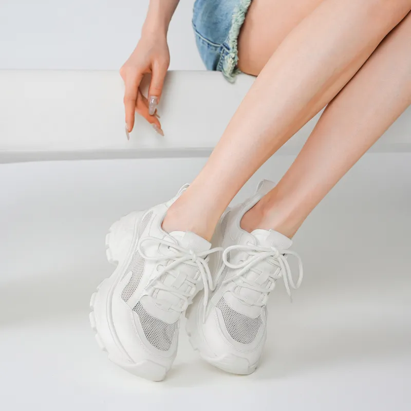 BOERDIQI Breathable Height Increase Chunky Sneakers Women's-3