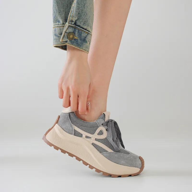 BOERDIQI German Army Trainers Breathable Lightweight Height Increasing Low Top Casual Shoes Women's-13