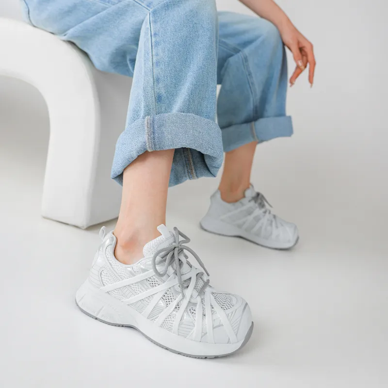 BOERDIQI Lightweight And Breathable Low Top Chunky Sneakers Women's-18