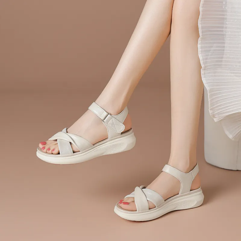 BOERDIQI Beach Sandals Women's Apricot/Ecru-8