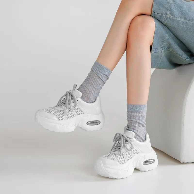 BOERDIQI Breathable Lightweight Height Increasing Low Top Chunky Sneakers Women's-8