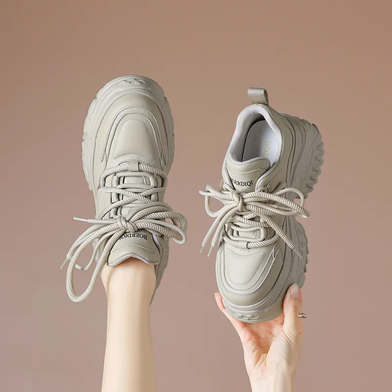 BOERDIQI Breathable Support Height Increasing Low Top Chunky Sneakers Women's-15