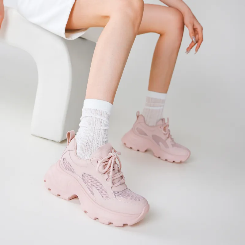 BOERDIQI Breathable Height Increase Chunky Sneakers Women's-10
