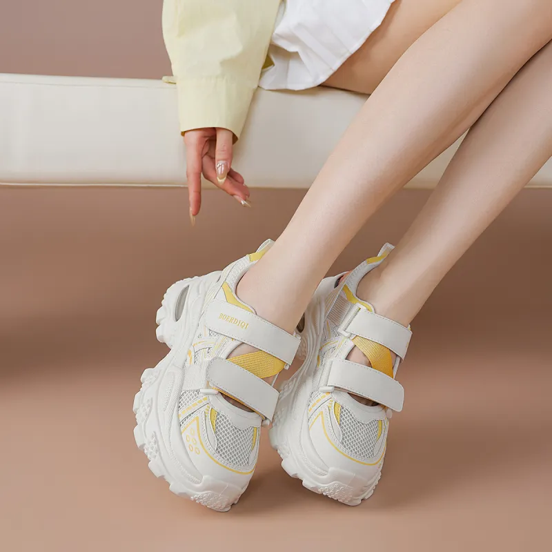BOERDIQI Breathable Lightweight Height Increasing Low Top Chunky Sneakers Women's-10