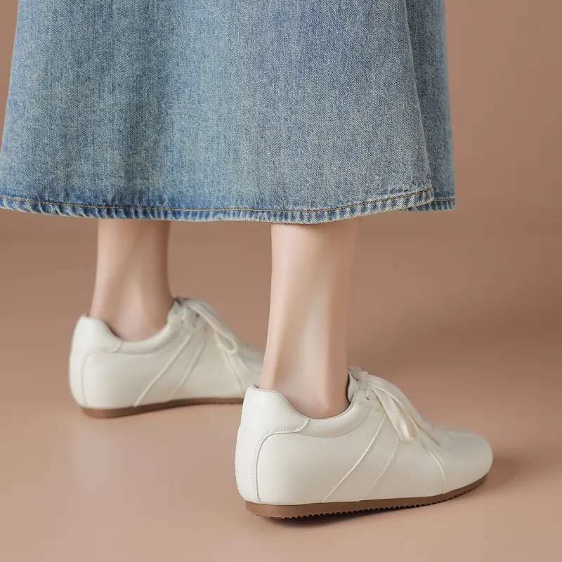 BOERDIQI German Army Trainers Low-Top Casual Shoes Women's White-3