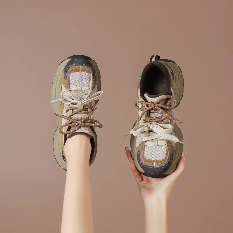 BOERDIQI Warm And Lightweight Low-Top Chunky Sneakers Women's-2