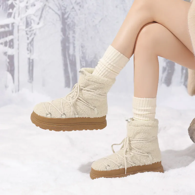 BOERDIQI Warm Cushioning Slip-Resistant Short Snow Boots Women's-8