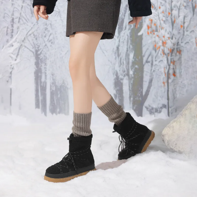 BOERDIQI Warm Cushioning Slip-Resistant Short Snow Boots Women's-2