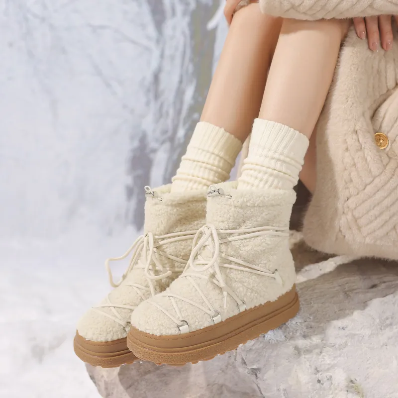 BOERDIQI Warm Cushioning Slip-Resistant Short Snow Boots Women's-10