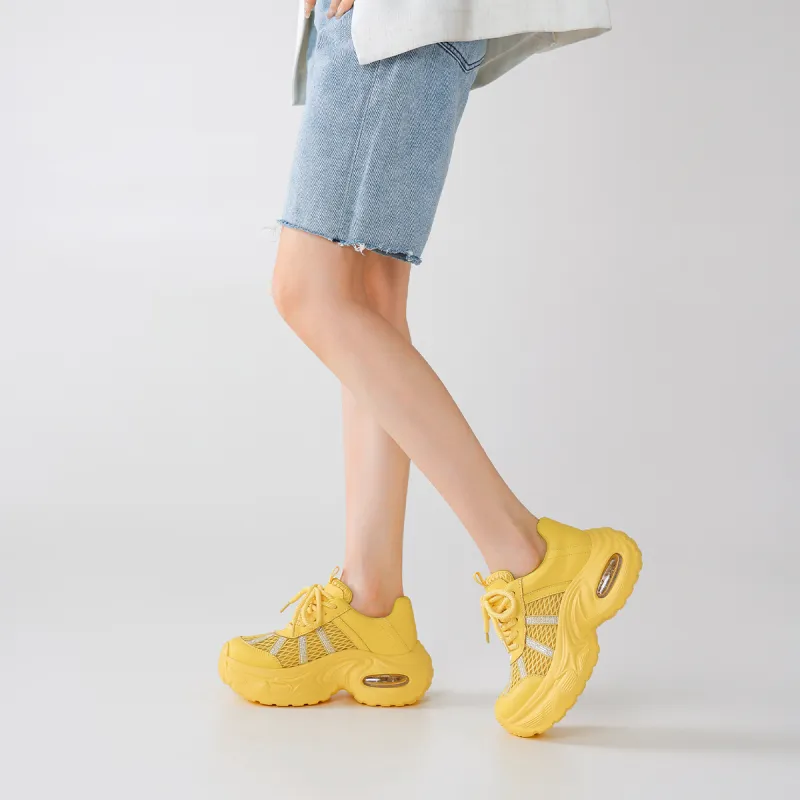 BOERDIQI Breathable Lightweight Height Increasing Low Top Chunky Sneakers Women's-19