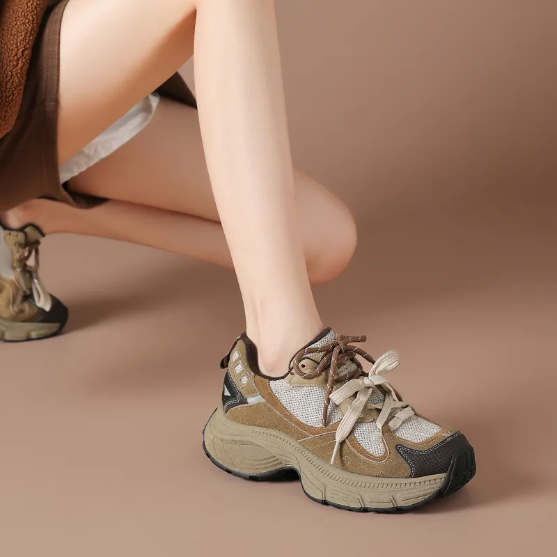 BOERDIQI Warm And Lightweight Low-Top Chunky Sneakers Women's-3