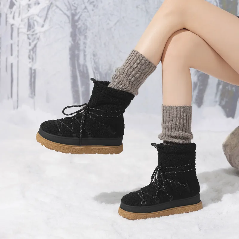 BOERDIQI Warm Cushioning Slip-Resistant Short Snow Boots Women's-1