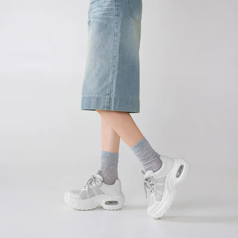 BOERDIQI Breathable Lightweight Height Increasing Low Top Chunky Sneakers Women's-12