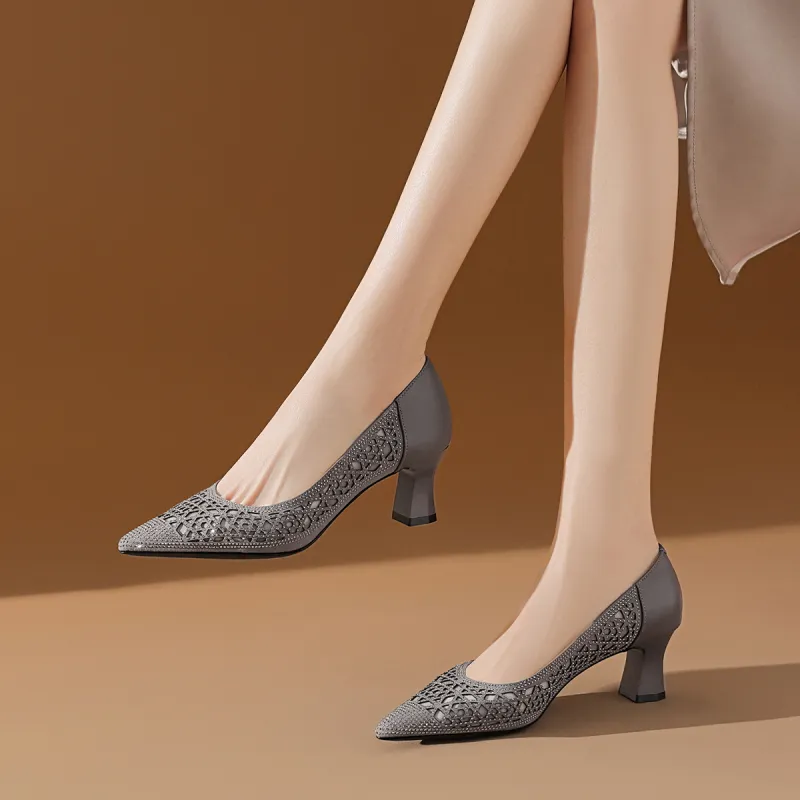 BOERDIQI Chunky Heel High Heels 5.3cm Women's-2