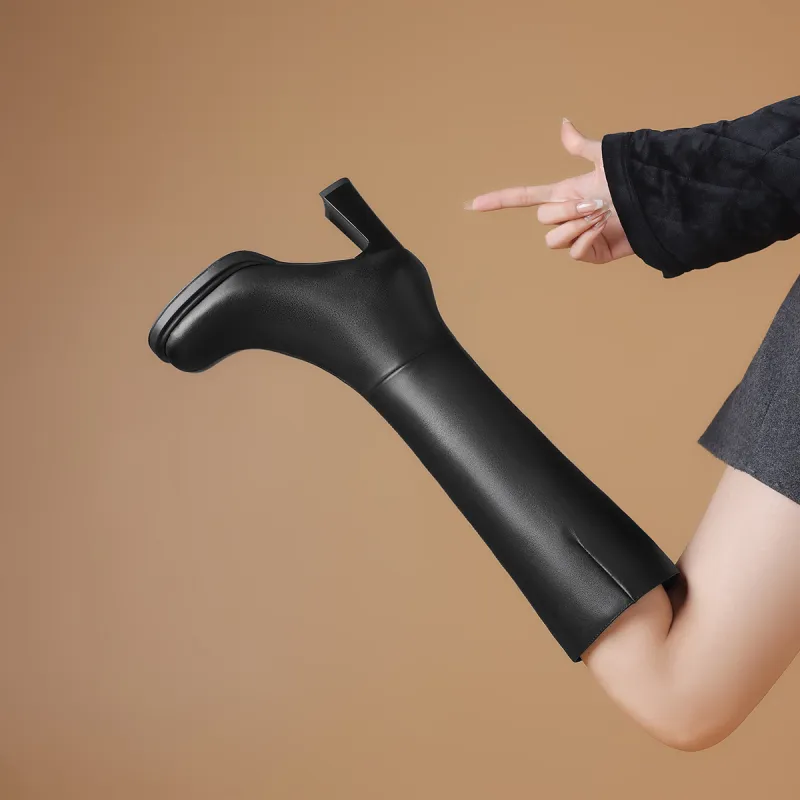 BOERDIQI Knee high Boots 8.3cm Women's Black-5