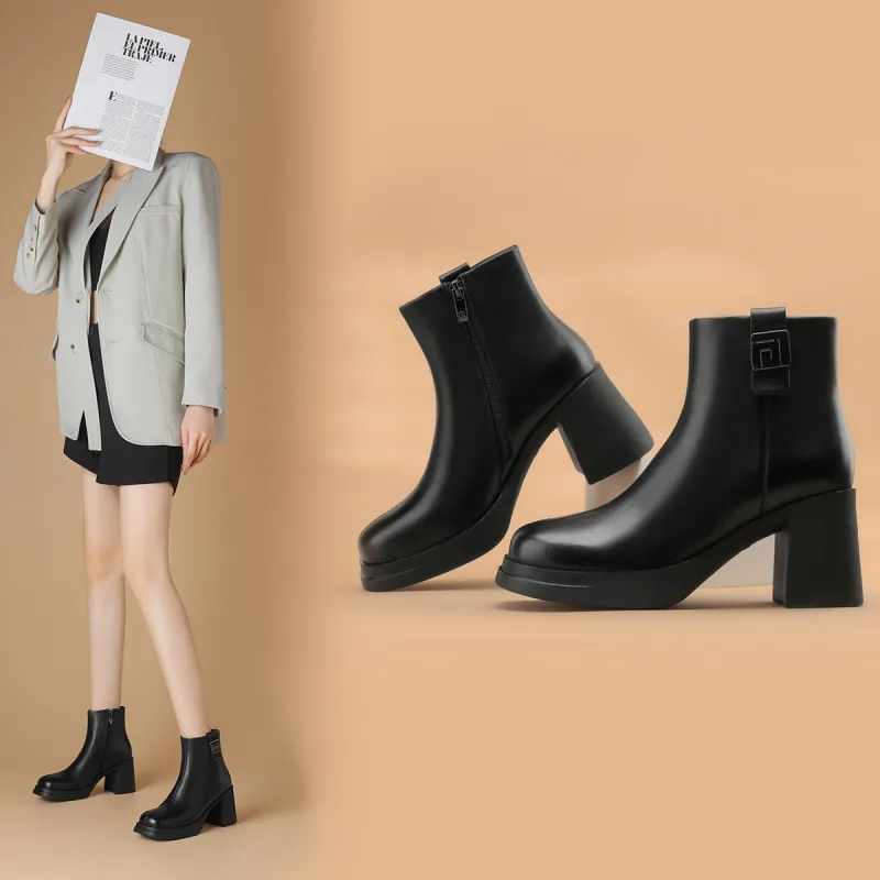 BOERDIQI Ankle Boots Women's Black-2
